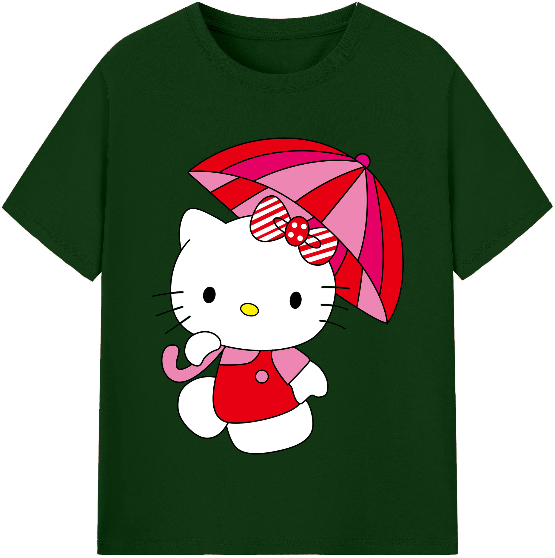 （画像用） Hello Kitty ハローキティ 綿100％半袖Tシャツ（フロントプリント）